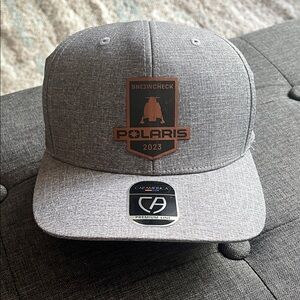 Polaris Snowmobiling Gray Men's Cap One Size Adjustable NWOT